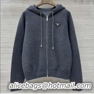 Reasonable Price Prada Wool Zipped Cardigan P91702 Grey 2025