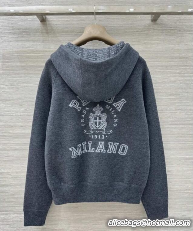 Reasonable Price Prada Wool Zipped Cardigan P91702 Grey 2025