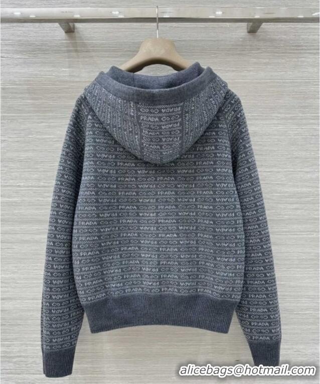 Reasonable Price Prada Wool Zipped Cardigan P91702 Grey 2025