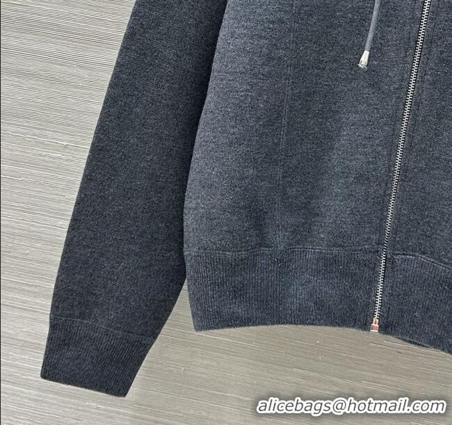 Reasonable Price Prada Wool Zipped Cardigan P91702 Grey 2025