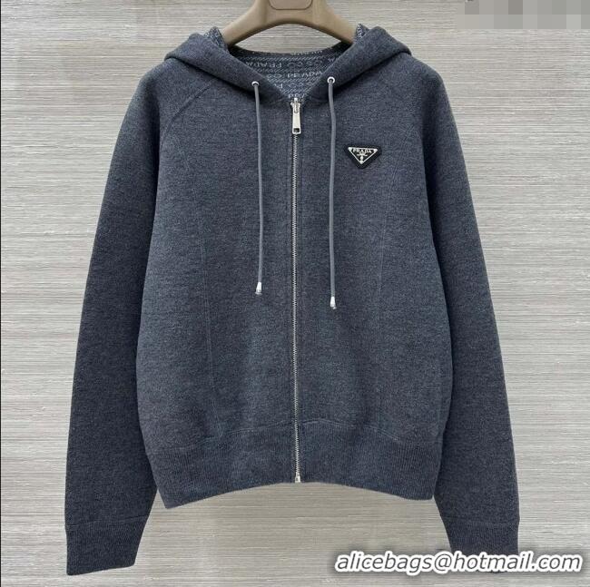 Reasonable Price Prada Wool Zipped Cardigan P91702 Grey 2025