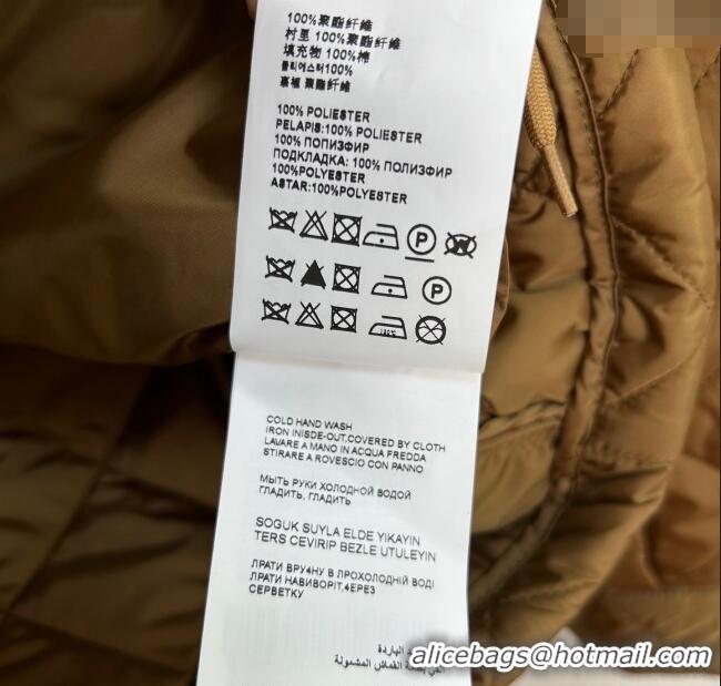 Promotional Prada Quilted Nylon and Cotton Padded Coat PR091901 Brown 2025