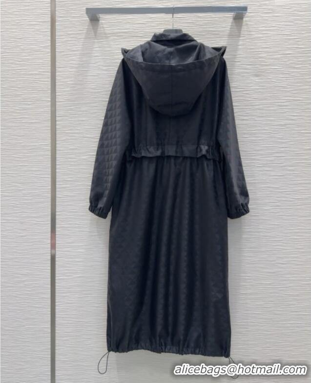 Luxury Cheap Prada Nylon Coat PR091923 Black 2025