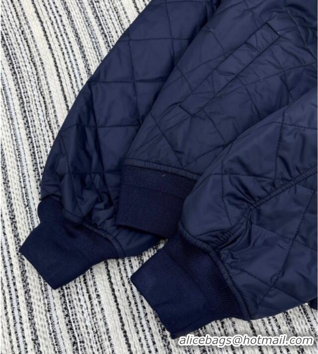 Top Quality Prada Quilted and Cotton Padded Jacket PR091910 Blue 2025
