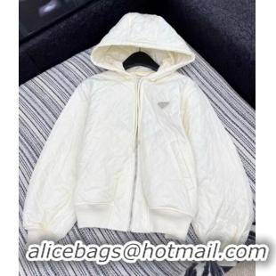 Reasonable Price Prada Quilted and Cotton Padded Jacket PR091910 White 2025