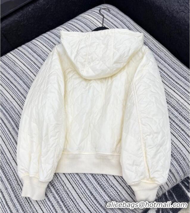 Reasonable Price Prada Quilted and Cotton Padded Jacket PR091910 White 2025