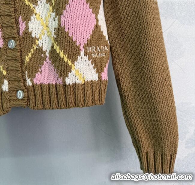 Luxury Discount Prada Wool Cardigan PR091913 Brown 2025