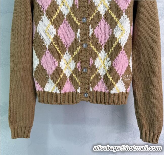 Luxury Discount Prada Wool Cardigan PR091913 Brown 2025