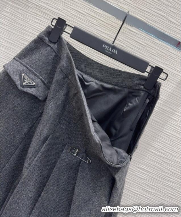 Super Quality Prada Wool Blend Skirt PR091919 Grey 2025