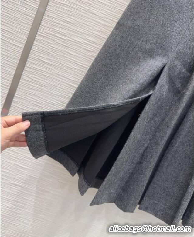 Super Quality Prada Wool Blend Skirt PR091919 Grey 2025