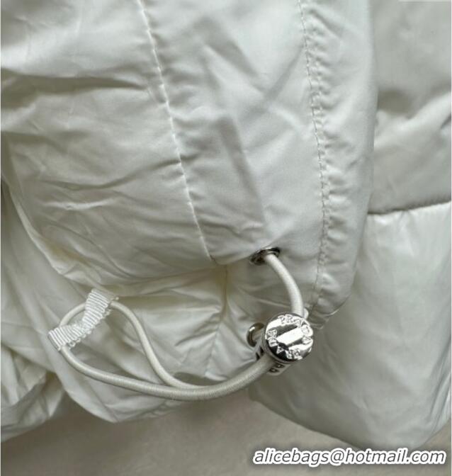 Big Discount Prada Belted Down Jacket PR091941 White 2025