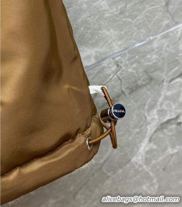 Shop Discount Prada Wool Nylon Reversible Vest PR091958 Brown/Beige 2025