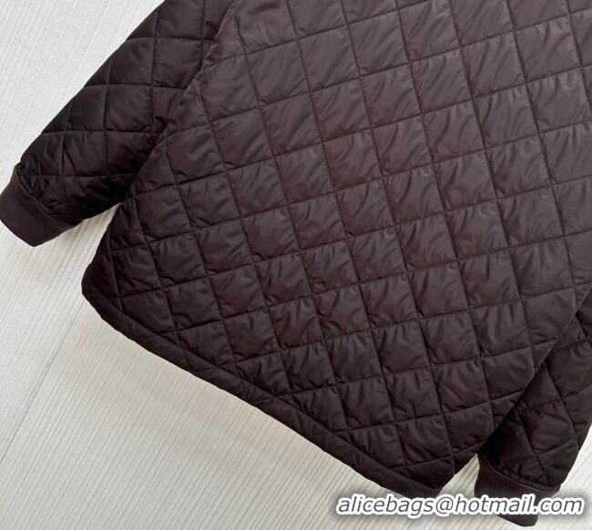Top Grade Prada Quilted Cotton-Padded Jacket PR091963 Dark Brown 2025