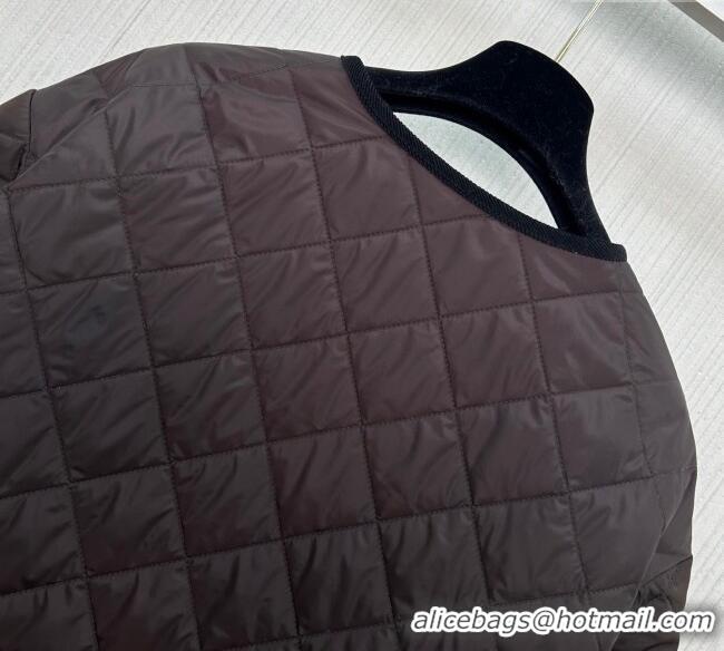 Top Grade Prada Quilted Cotton-Padded Jacket PR091963 Dark Brown 2025