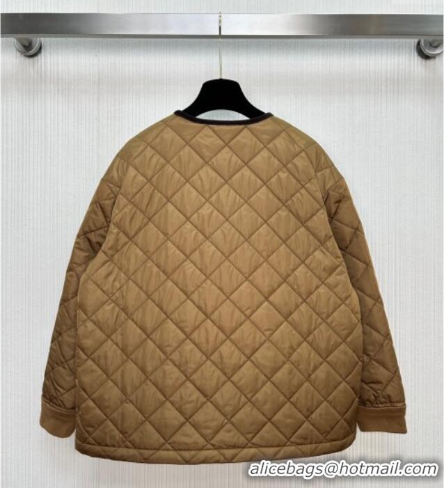 Luxury Discount Prada Quilted Cotton-Padded Jacket Brandy PR091963 Brown 2025