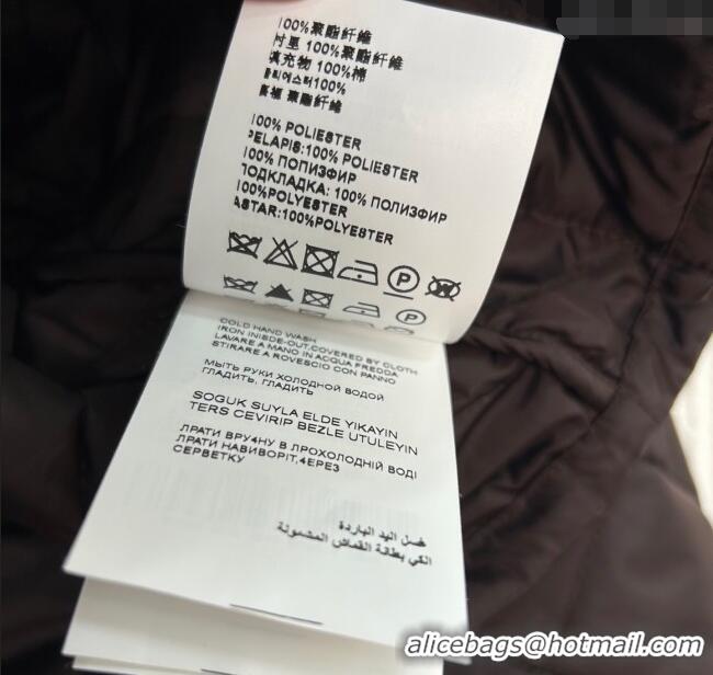 Luxury Discount Prada Quilted Cotton-Padded Short Jacket PR091964 Dark Brown 2025