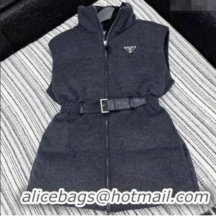 Famous Brand Prada Wool Down Vest PR091979 Grey 2025