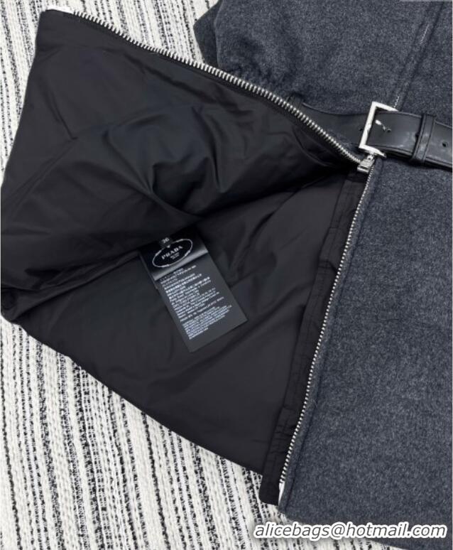Famous Brand Prada Wool Down Vest PR091979 Grey 2025