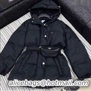 Top Quality Prada Down Jacket with Pouch PR091980 Black 2025