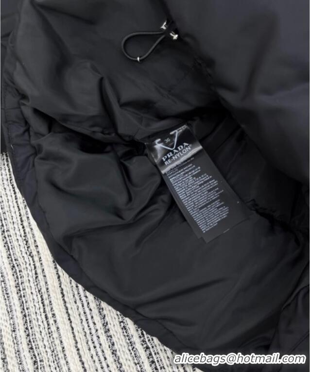 Top Quality Prada Down Jacket with Pouch PR091980 Black 2025