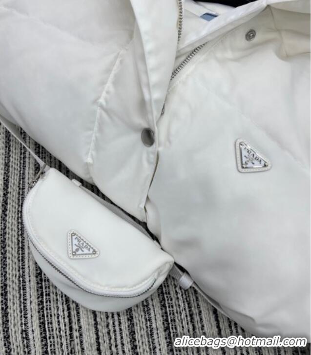 Top Grade Prada Down Jacket with Pouch PR091980 White 2025