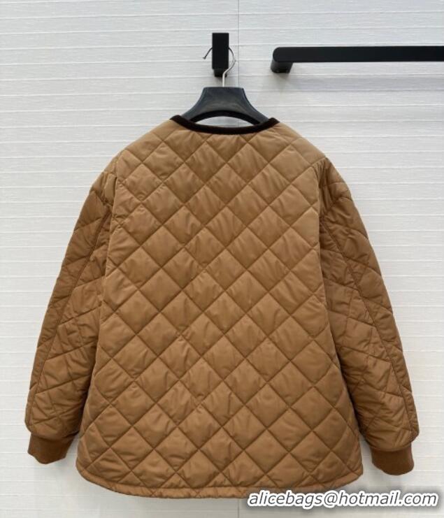 Affordable Price Prada Quilted Nylon and Cotton Padded Jacket PR091882 Brown 2025
