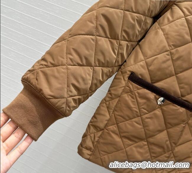 Affordable Price Prada Quilted Nylon and Cotton Padded Jacket PR091882 Brown 2025