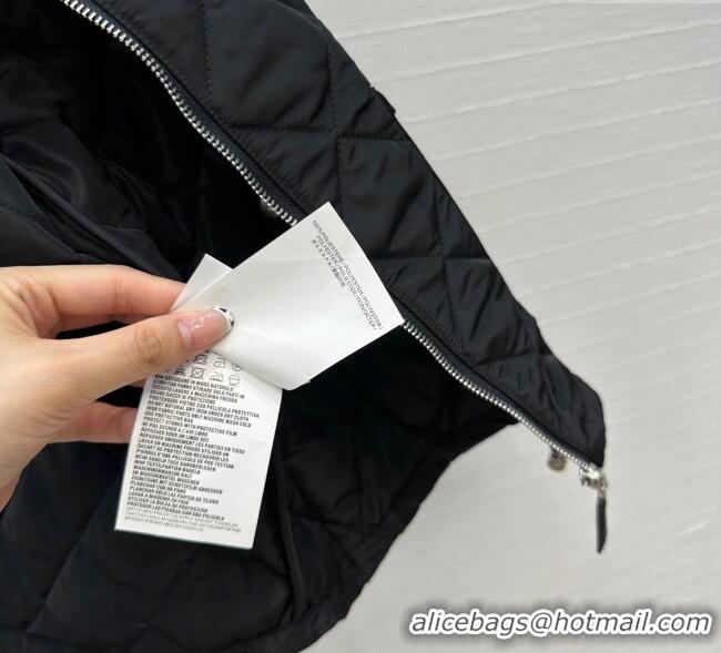 Famous Brand Prada Quilted Nylon and Cotton Padded Jacket PR091882 Black 2025