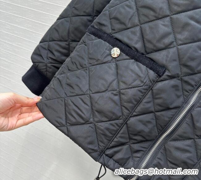 Famous Brand Prada Quilted Nylon and Cotton Padded Jacket PR091882 Black 2025