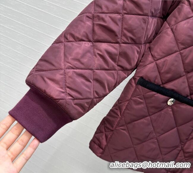 Good Looking Prada Quilted Nylon and Cotton Padded Jacket PR091882 Burgundy 2025
