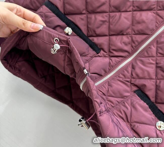 Good Looking Prada Quilted Nylon and Cotton Padded Jacket PR091882 Burgundy 2025