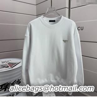 Buy Cheapest Prada Sweatshirt P101301 White 2025 (For women and men)