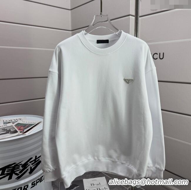 Buy Cheapest Prada Sweatshirt P101301 White 2025 (For women and men)