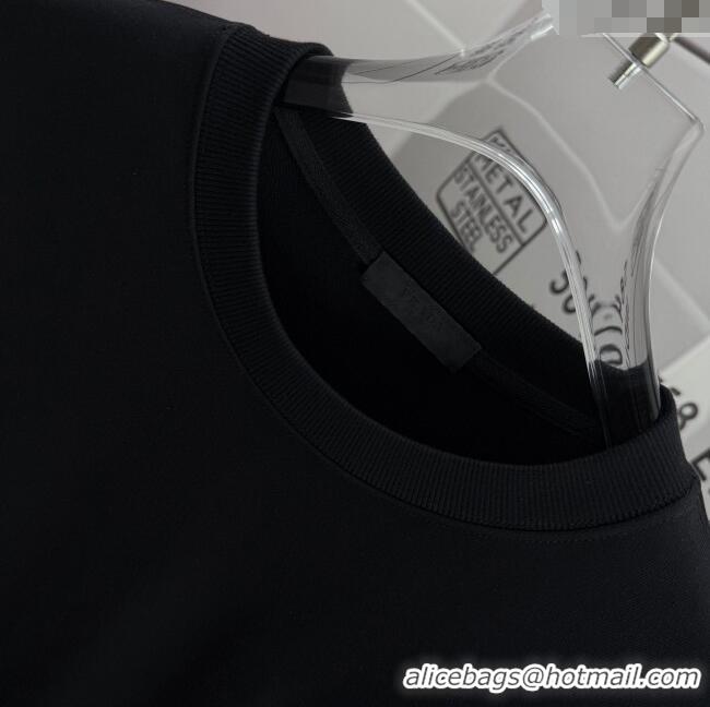 Luxury Cheap Prada Sweatshirt P101402 Black 2025 (For women and men)