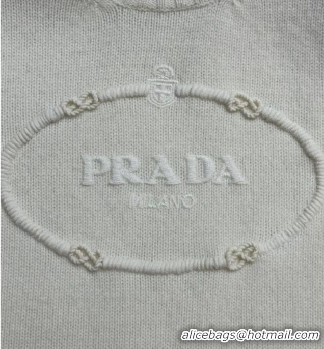 Top Design Prada Wool Cashmere Sweater PR101401 White 2025