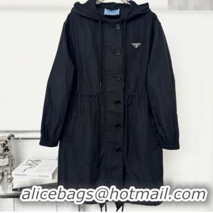 Super Quality Prada Nylon Coat PR101402 Black 2025