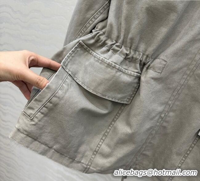 Promotional Prada Canvas and Mink Fur Jacket 1014 Grey 2025