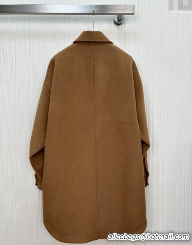 Market Sells Discount Prada Wool Coat PR101403 Brown 2025