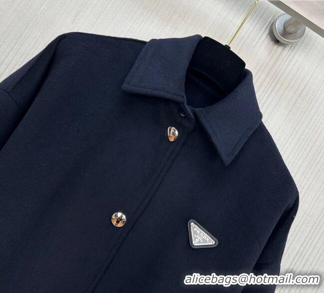 Good Looking Prada Wool Coat PR101403 Blue 2025