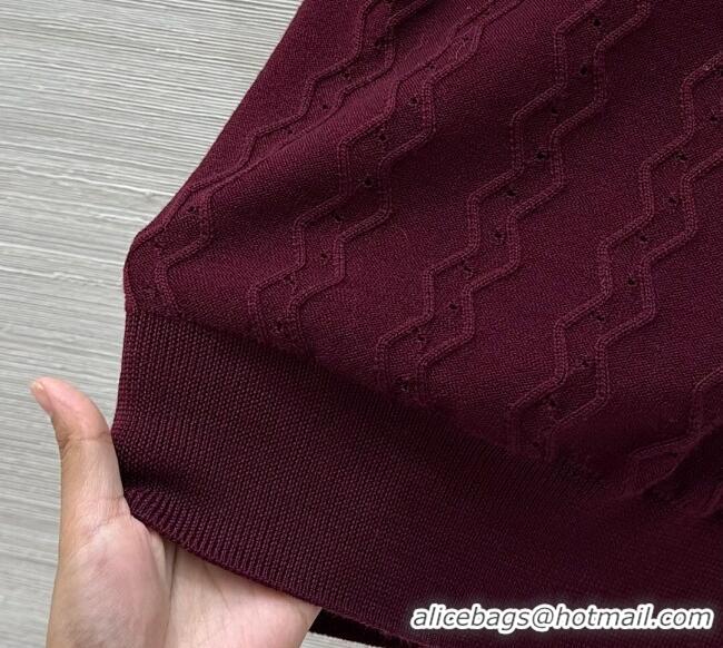 Unique Discount Prada Wool Knit Shirt with Charm 1015 Burgundy 2025