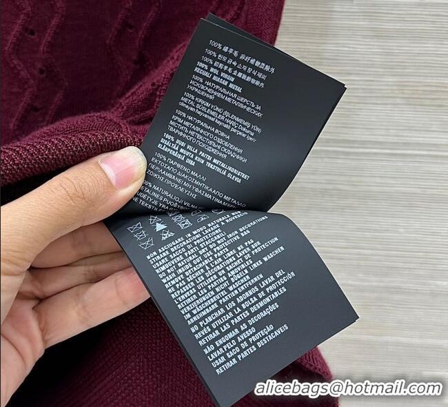 Unique Discount Prada Wool Knit Shirt with Charm 1015 Burgundy 2025