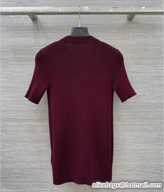 Unique Discount Prada Wool Knit Shirt with Charm 1015 Burgundy 2025