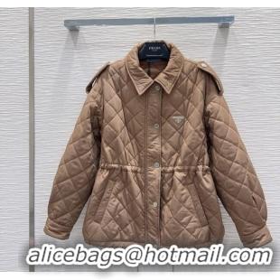 Top Grade Prada Quilted Cotton Jacket PR101502 Brown 2025