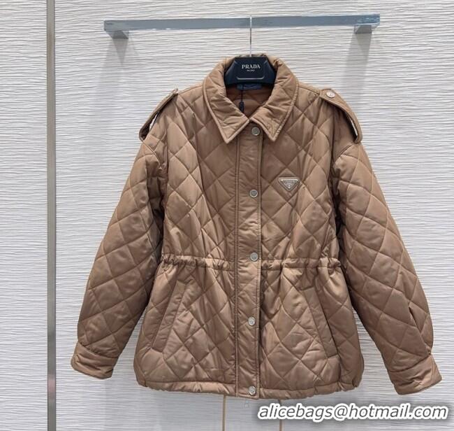Top Grade Prada Quilted Cotton Jacket PR101502 Brown 2025