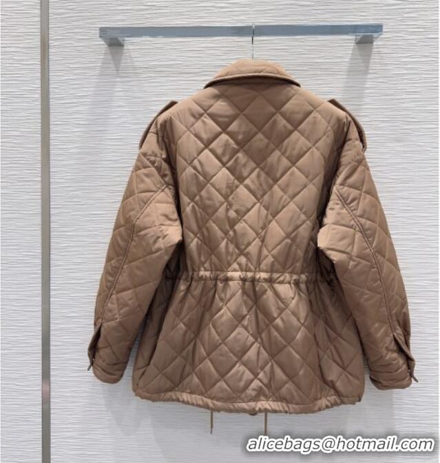 Top Grade Prada Quilted Cotton Jacket PR101502 Brown 2025