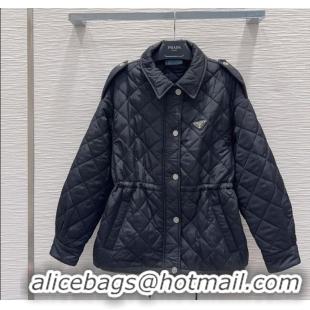 Top Quality Prada Quilted Cotton Jacket PR101502 Black 2025