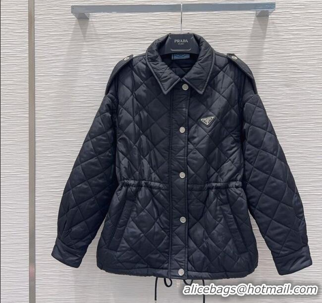 Top Quality Prada Quilted Cotton Jacket PR101502 Black 2025