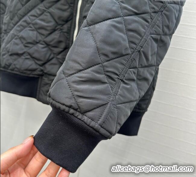 Luxury Cheap Prada Quilted Cotton Jacket PR101503 Black 2025