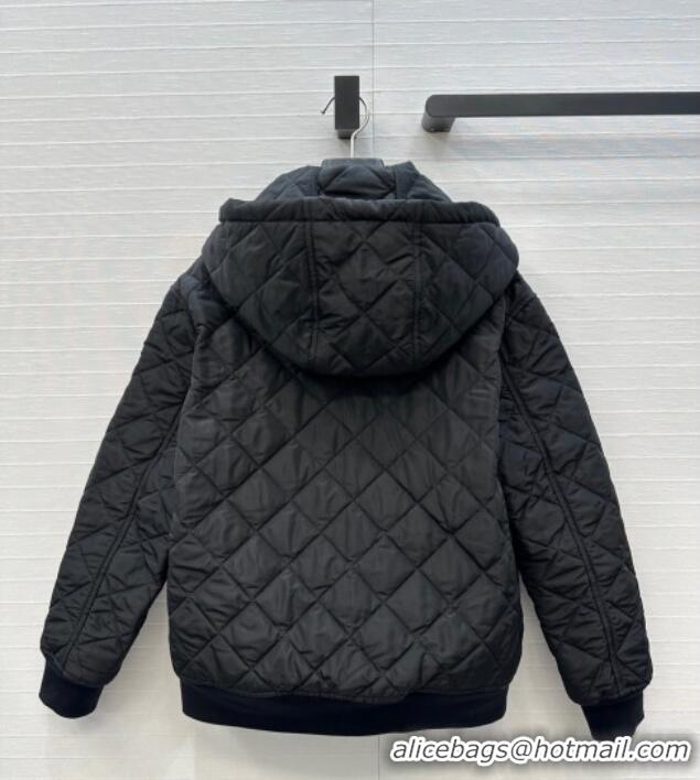 Luxury Cheap Prada Quilted Cotton Jacket PR101503 Black 2025