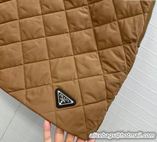 Famous Brand Prada Quilted Cotton Mini Skirt PR101503 Brown 2025